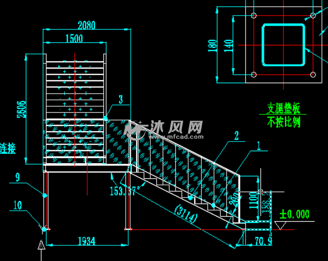 建筑类钢制斜爬梯