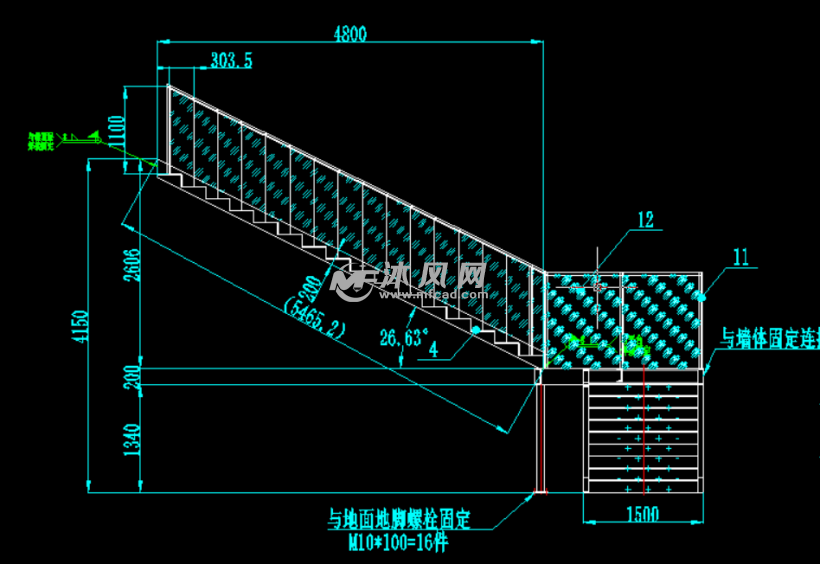 建筑类钢制斜爬梯