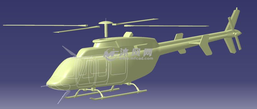 贝尔407直升机扫描图