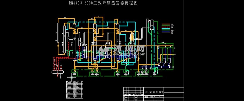 6000三效降膜蒸发器流程图