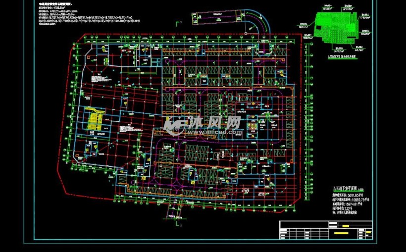 商业工程地下室与总平面图设计