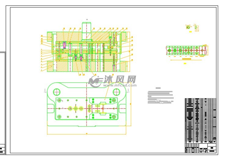 端盖级进模设计cad 冲压模具图纸 沐风网