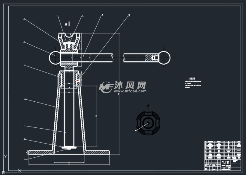 8吨级便携式螺旋千斤顶图纸