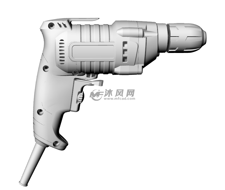 手持电钻3d设计模型 - 电动工具图纸 - 沐风网