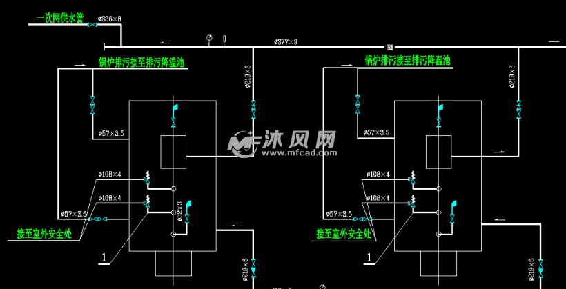 锅炉热力系统管路 - 管道图纸 - 沐风网