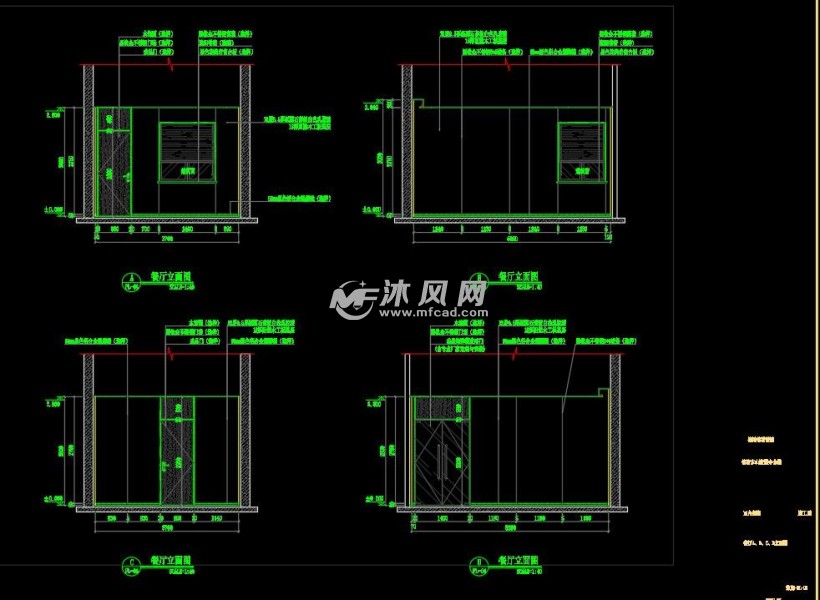 服务接待大厅cad施工图 效果图