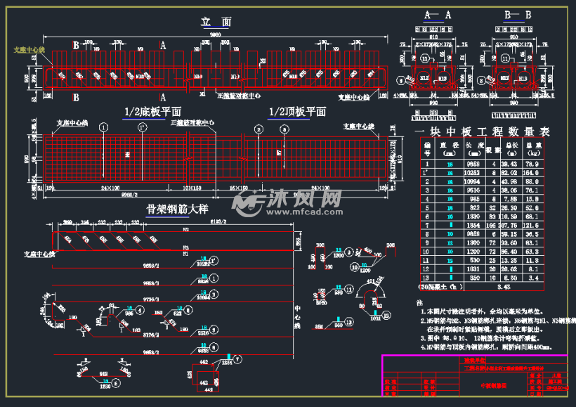 水利提升-10m跨平板桥设计及配筋图 - 公路桥梁图图纸