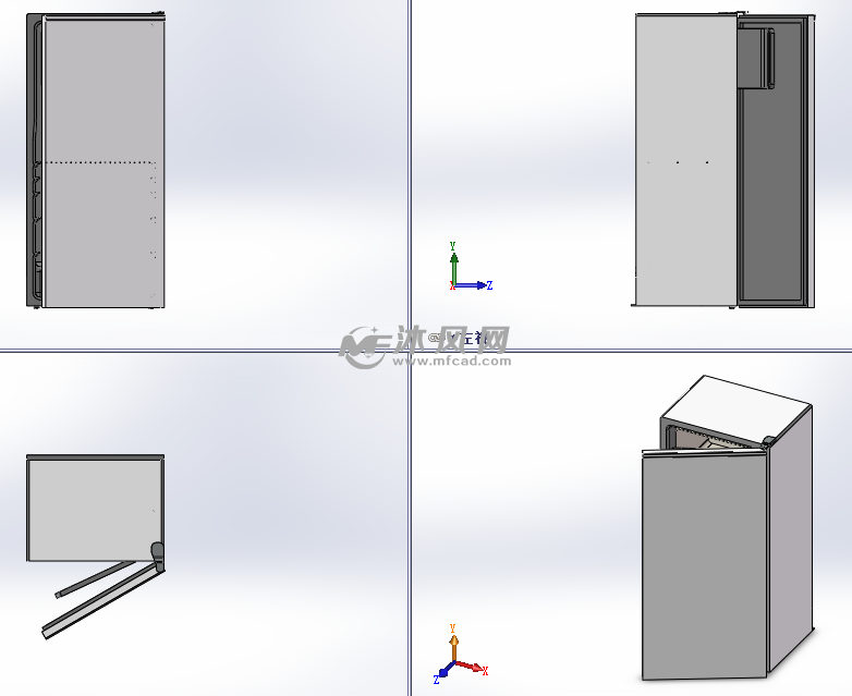 冰箱模型图 - 家用电器图纸 - 沐风网