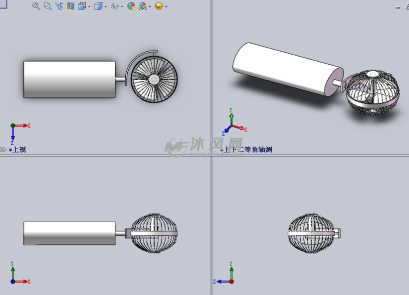 迷你手持式风扇设计模型 - 家用电器图纸 - 沐风网