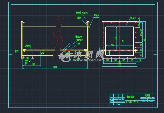 输送斜槽xz400x1720图纸