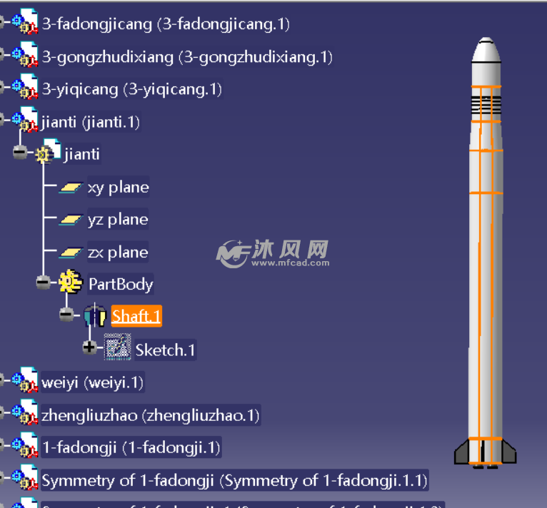 长征4号火箭模型