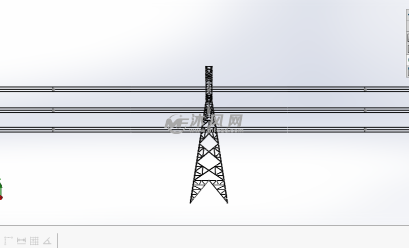 输电线路塔 建筑模型图纸 沐风网
