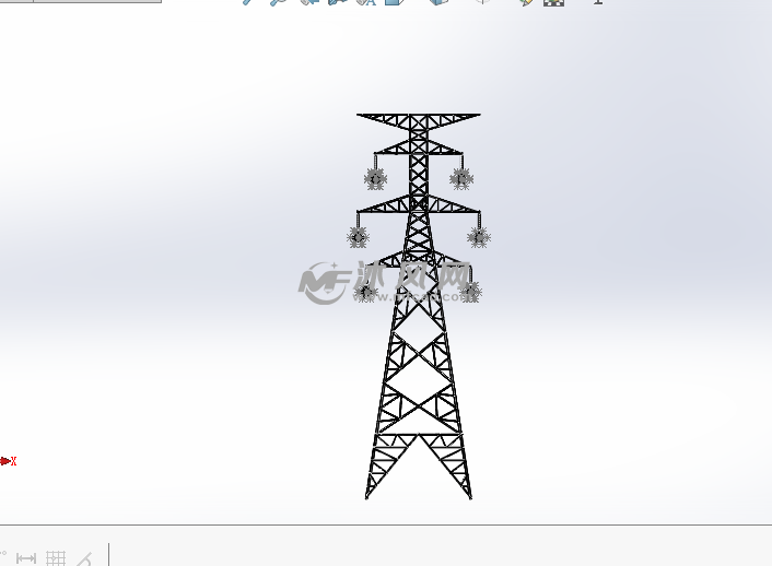 输电线路塔 建筑模型图纸 沐风网