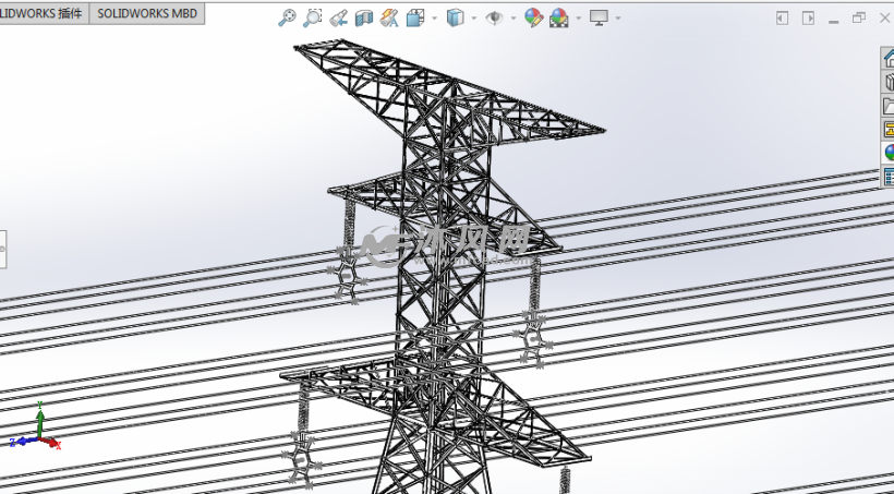 输电线路塔 建筑模型图纸 沐风网