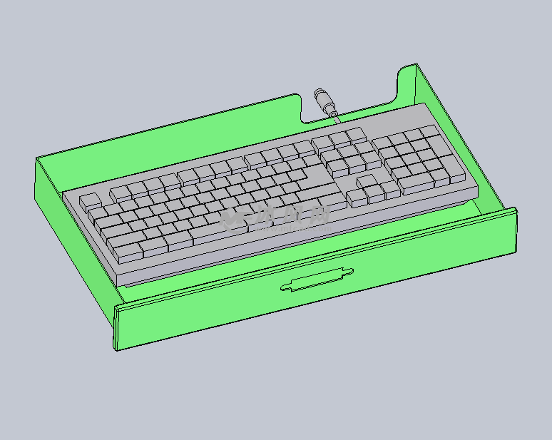 键盘3d模型图 - 电脑周边图纸 - 沐风网