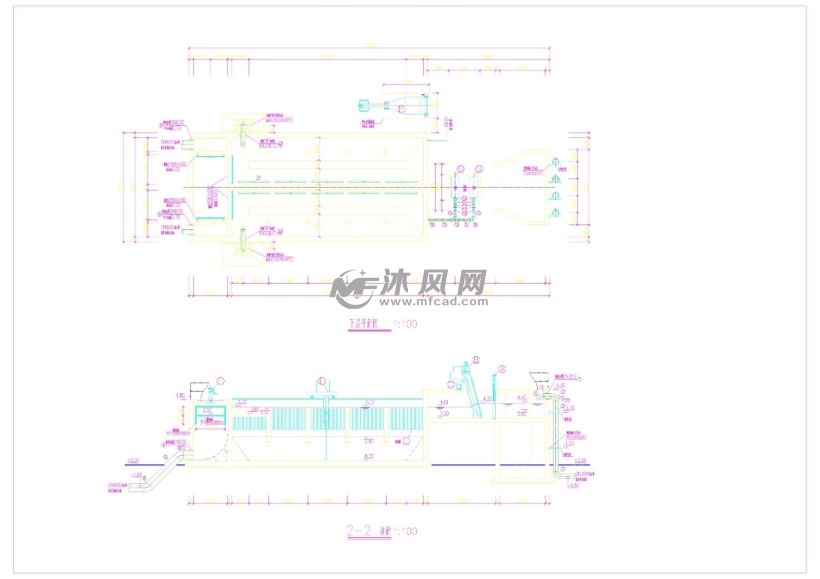 城镇污水处理厂曝气沉砂池详图 - 环保图纸 - 沐风网