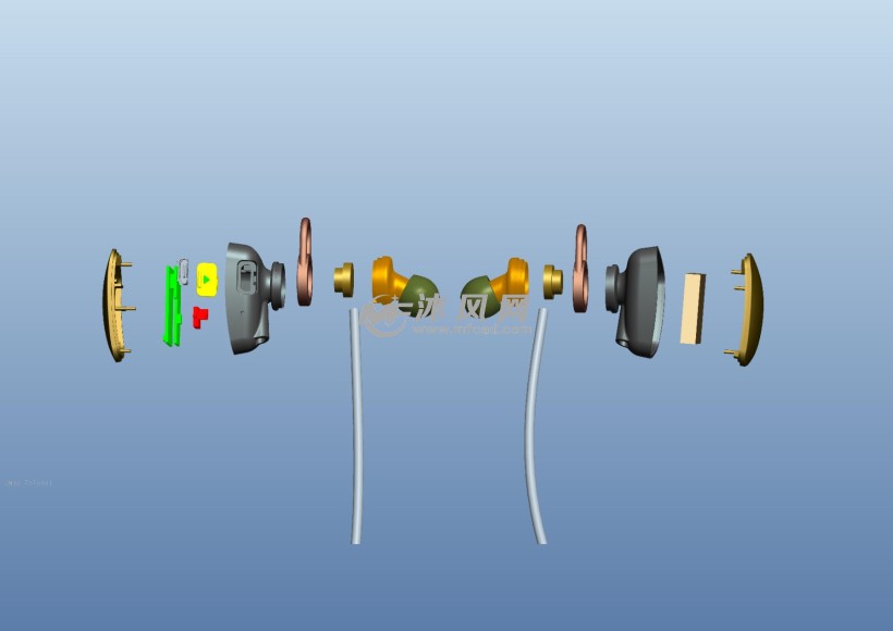 运动耳机结构3d设计图
