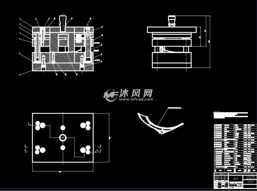 冲压汽车翼子板模具总装2d总装二维图