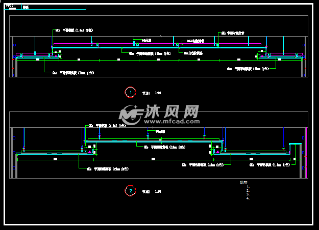 视频会议室天花吊顶节点图 - 详图,图库图纸 - 沐风网