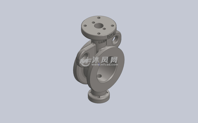 dn50-d76-6通风蝶阀三维模型 - 阀体图纸 - 沐风网