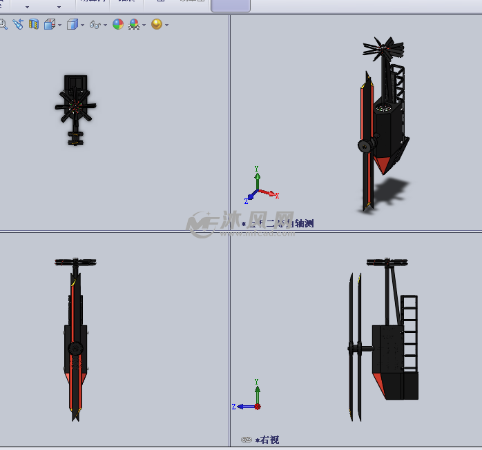 无人机设计模型三视图
