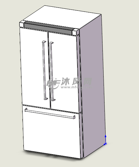 三开门冰箱模型 - 家用电器图纸 - 沐风网