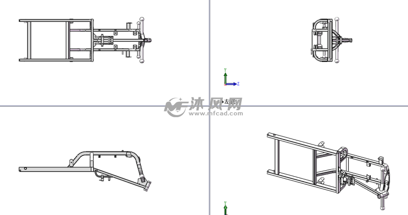 三轮车车架 非机动车及附件图纸 沐风网