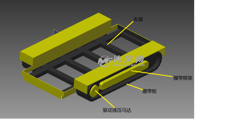 履带底车模型图 - 行走系统图纸 - 沐风网