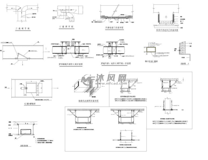 设备风管安装大样图cad