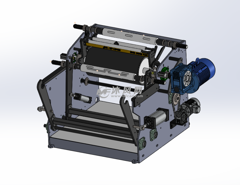 全自动收卷收膜机3d cad 机械设备图纸 沐风网