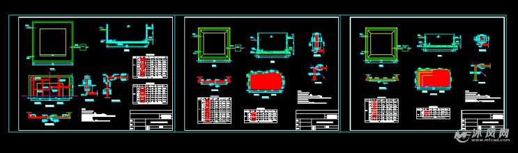 经典三种钢筋砼矩形蓄水池结构图纸