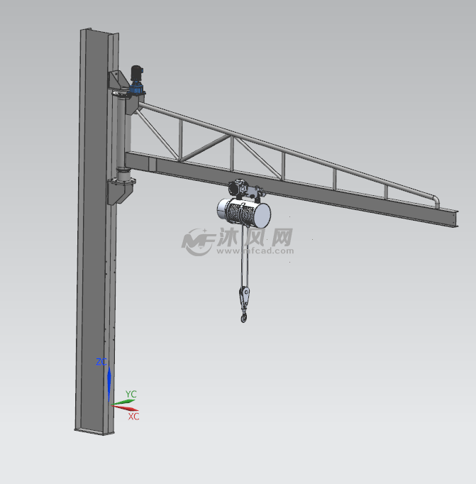 电葫芦悬臂起重机三维模型