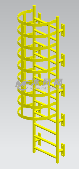 直爬梯模型图 建筑模型图纸 沐风网