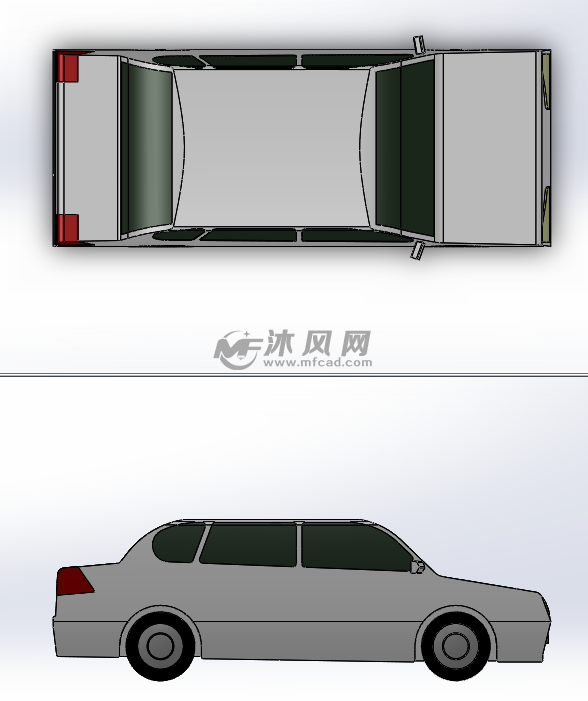 小汽车简单模型图 - 乘用车图纸 - 沐风网