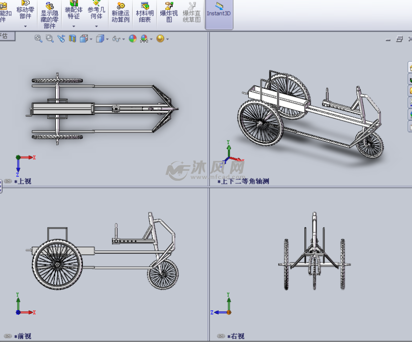 三轮车(3d)设计模型三视图