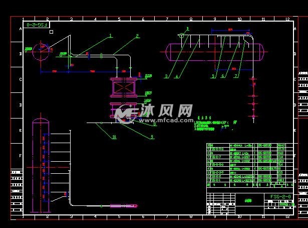 蒸汽炉给水管路结构 管道图纸 沐风网