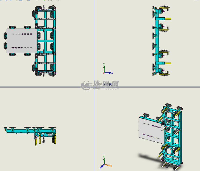 重型设备支架模型三视图