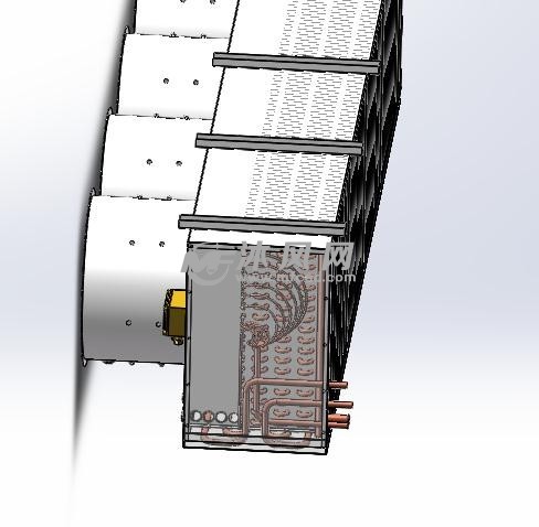 空气冷却器模型侧视图