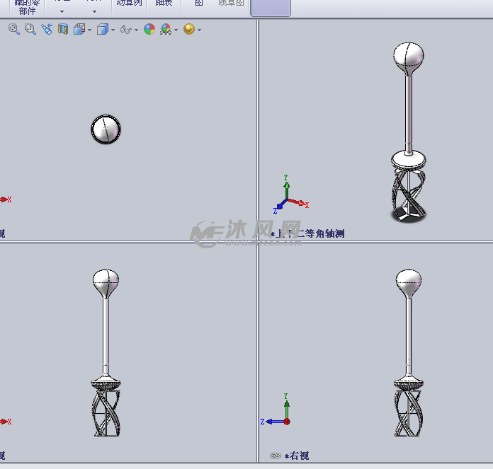 风车水(风机)设计模型三视图