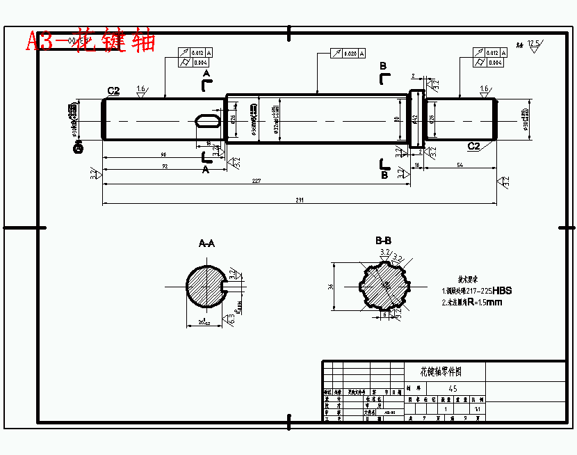 花键轴