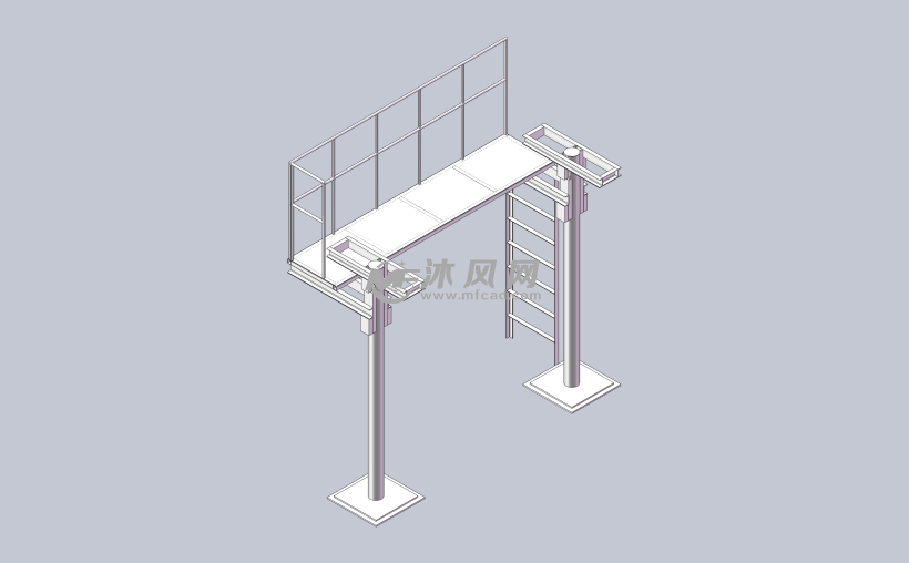 钢结构的楼梯架模型