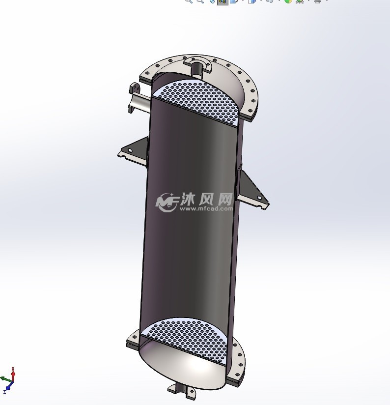 换热器外观3d视图立式列管换热器-30平方-装配体.sldasm-下.