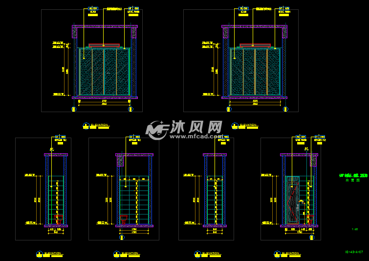 电梯厅,卫生间立面图