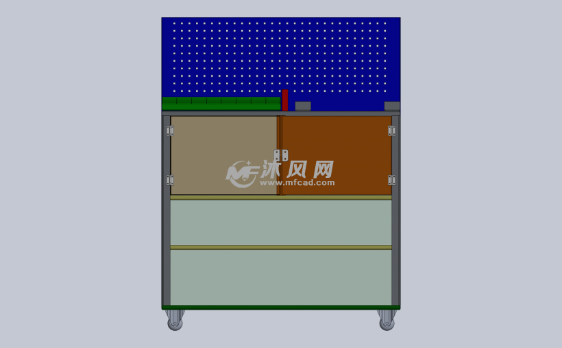 移动式工具柜设计 - 工位器具图纸 - 沐风网