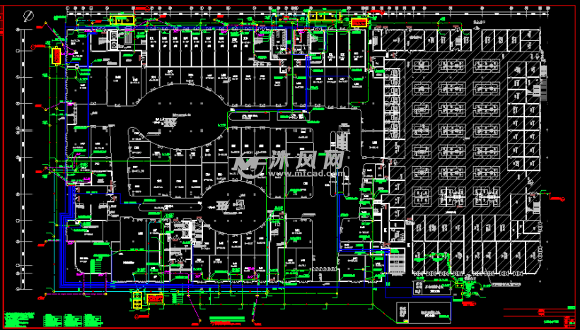 综合农贸市场给排水平面图设计图纸