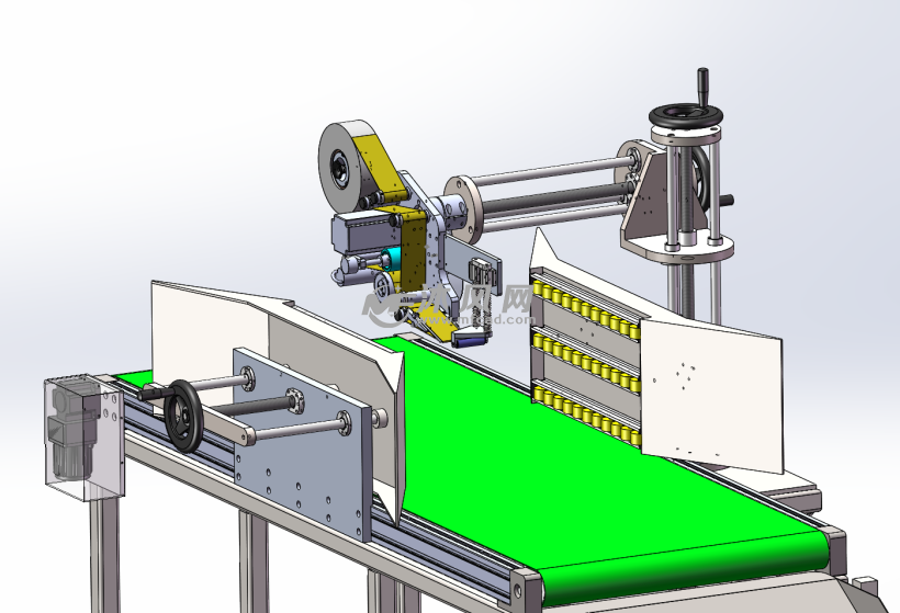 全自动贴标机3d模型 包装机械图纸 沐风网