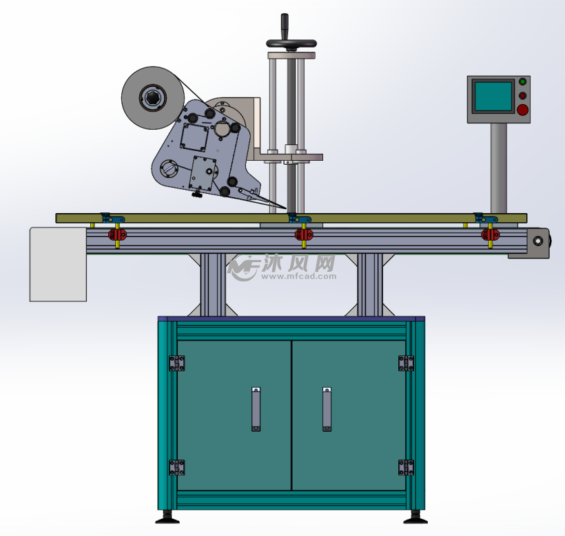 全自动贴标机贴标设备 包装机械图纸 沐风网