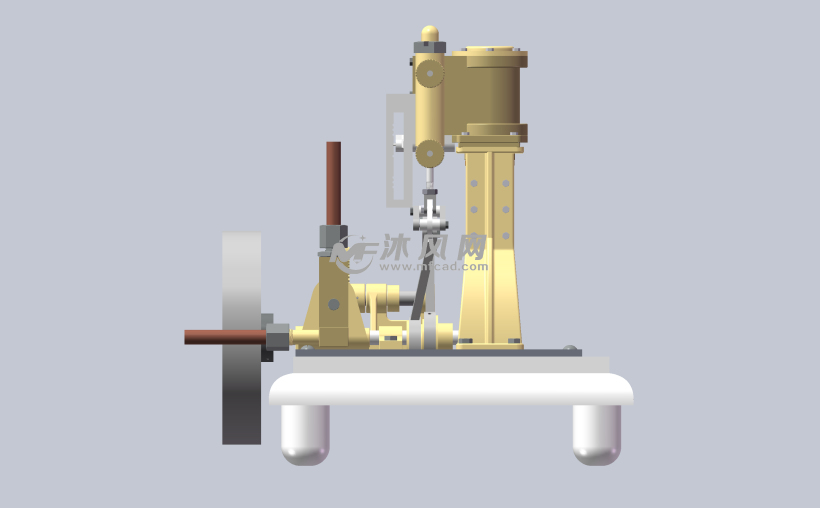 单缸立式蒸汽机摆件模型