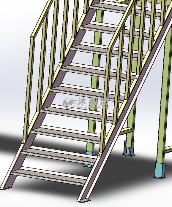 超高跨线梯梯子 建筑模型图纸 沐风网