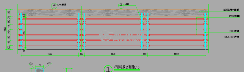 防腐木栏杆详图
